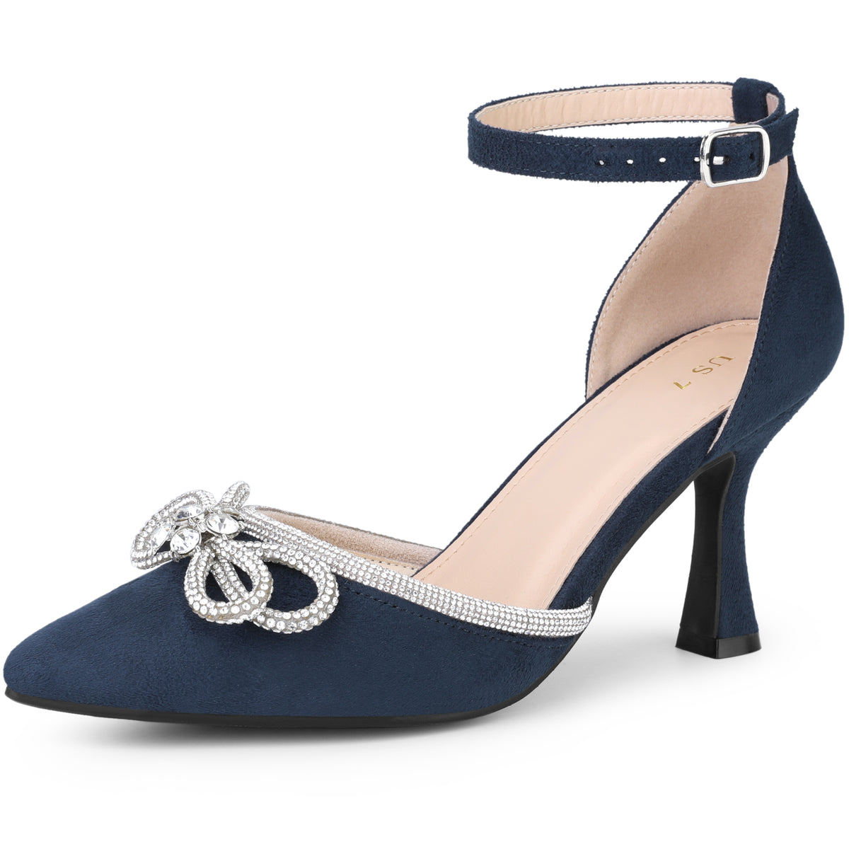 Women's Rhinestones Bow Wedding Shoes Stiletto Heel Sandals Pumps
