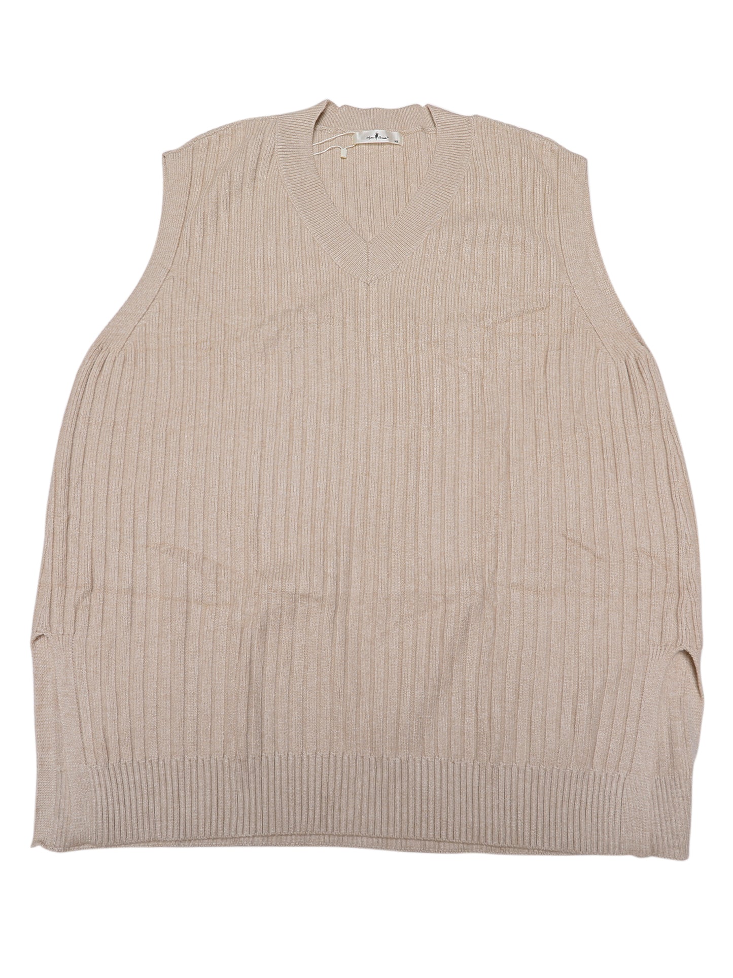 Women Plus Size Sweater Vest V Neck Sleeveless Pullover Split Hem Knit Vest Classic Sweater Tops