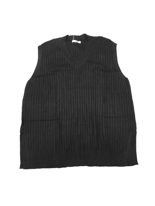 Women Plus Size Sweater Vest V Neck Sleeveless Pullover Split Hem Knit Vest Classic Sweater Tops