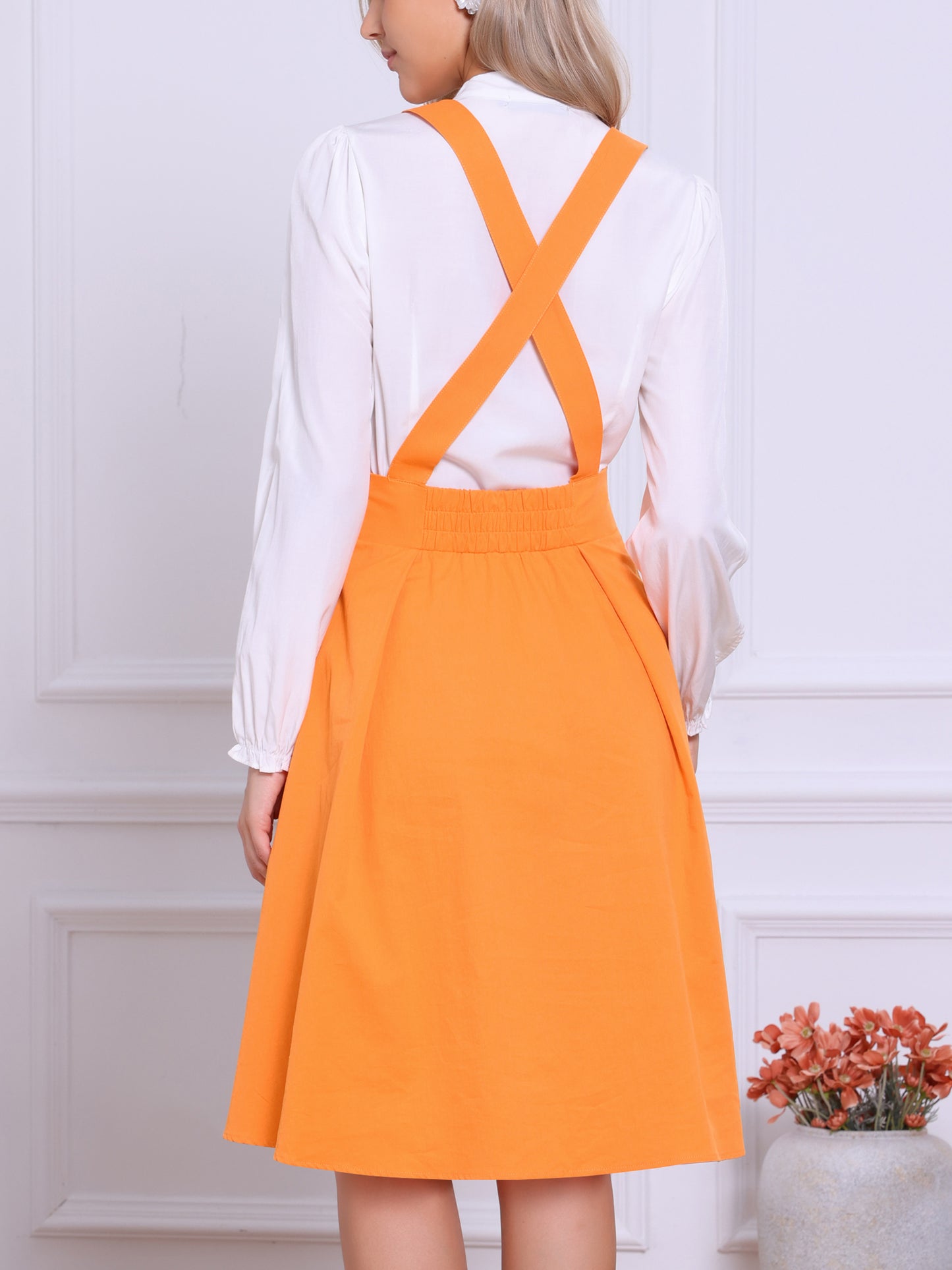 Women's High Waist Overall Corset Skater Suspender Skirt Short Mini Dress