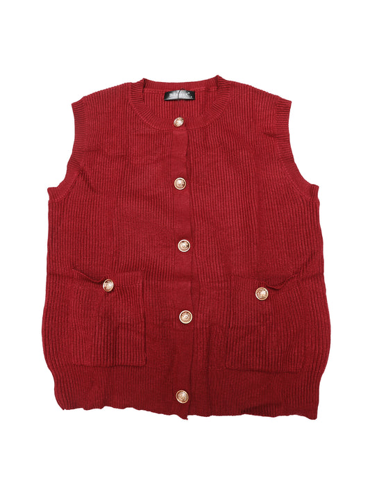 Women Sweater Vest Button Down Sleeveless Knit Tank Tops Trendy Casual Sweaters Cardigans with Pockets