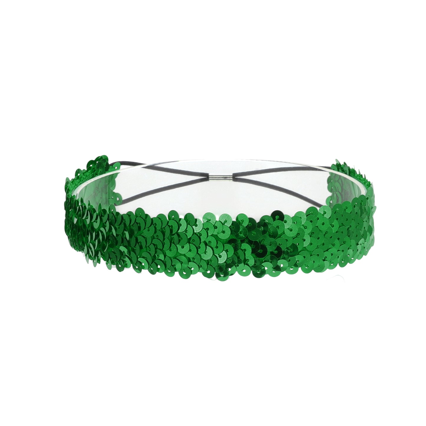 Elastic Band Sequins Headbands for Women Green 1 Pc