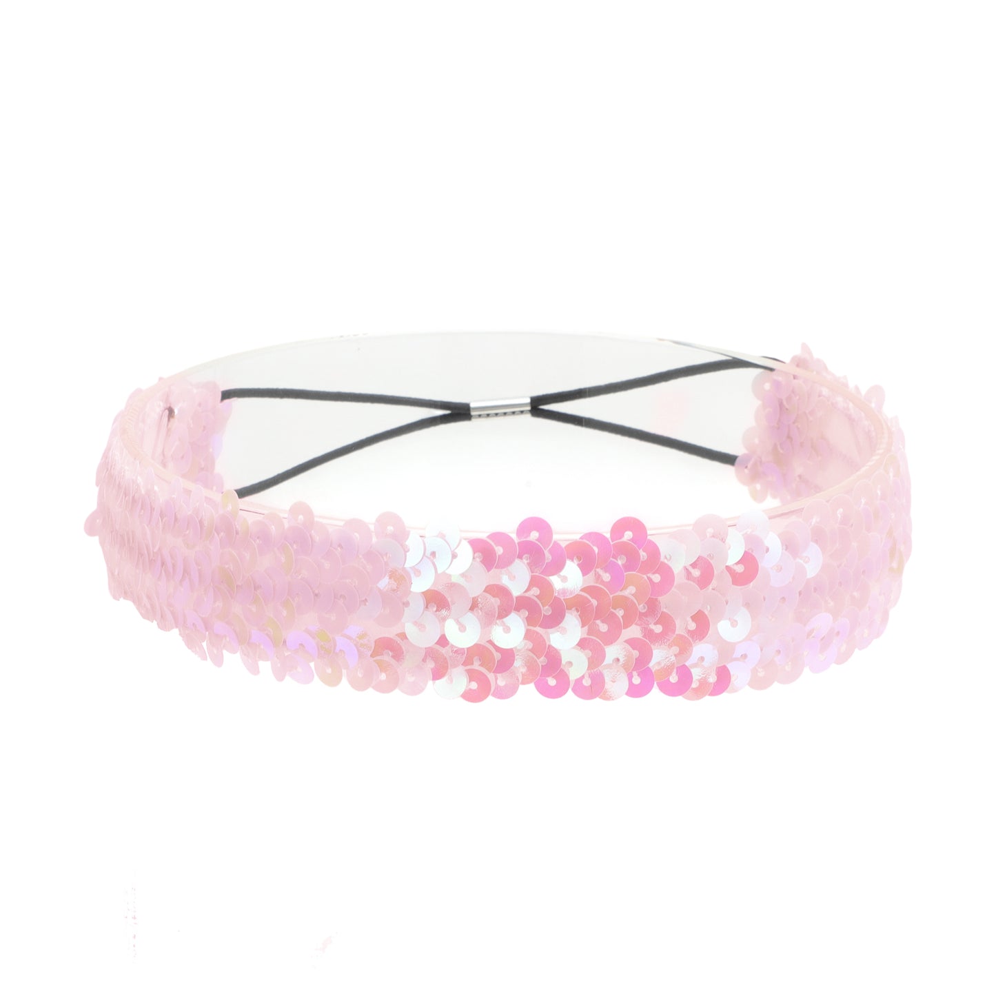 Elastic Band Sequins Headbands for Women Pink 1 Pc