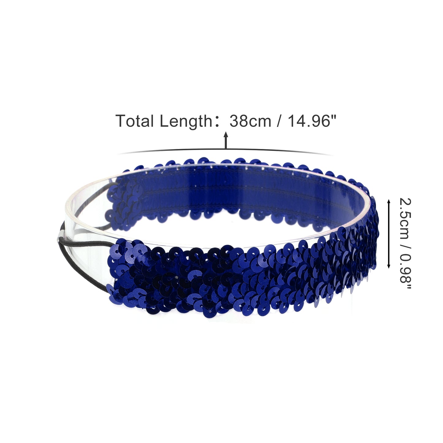 Elastic Band Sequins Headbands for Women Dark Blue 1 Pc