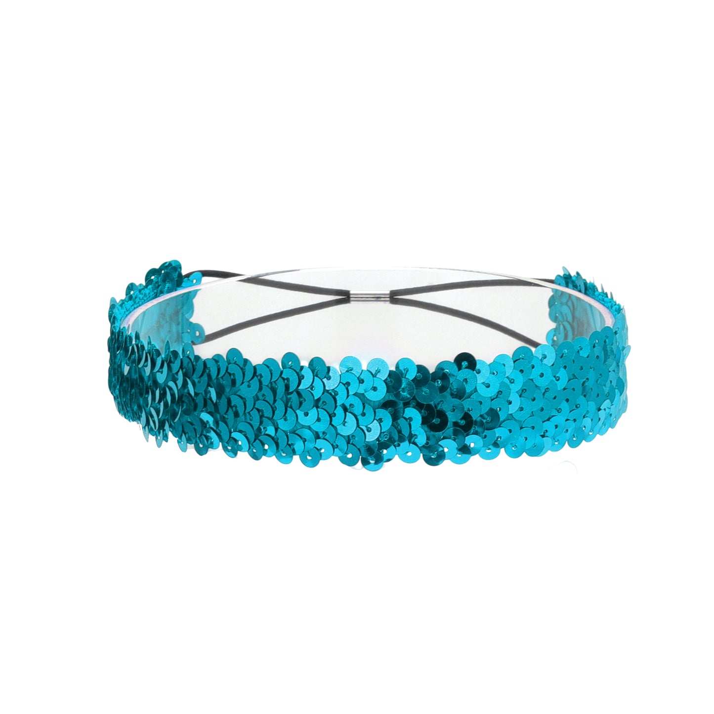 Elastic Band Sequins Headbands for Women Blue 1 Pc