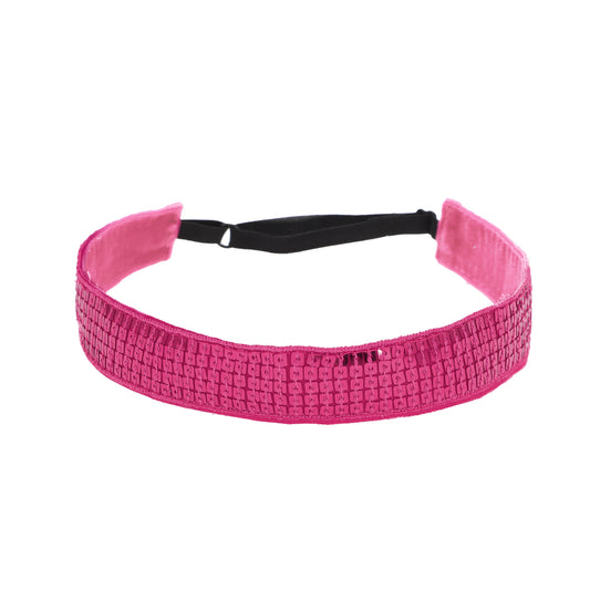Diademas de lentejuelas ajustables para mujer, color rosa y rojo, 1 unidad