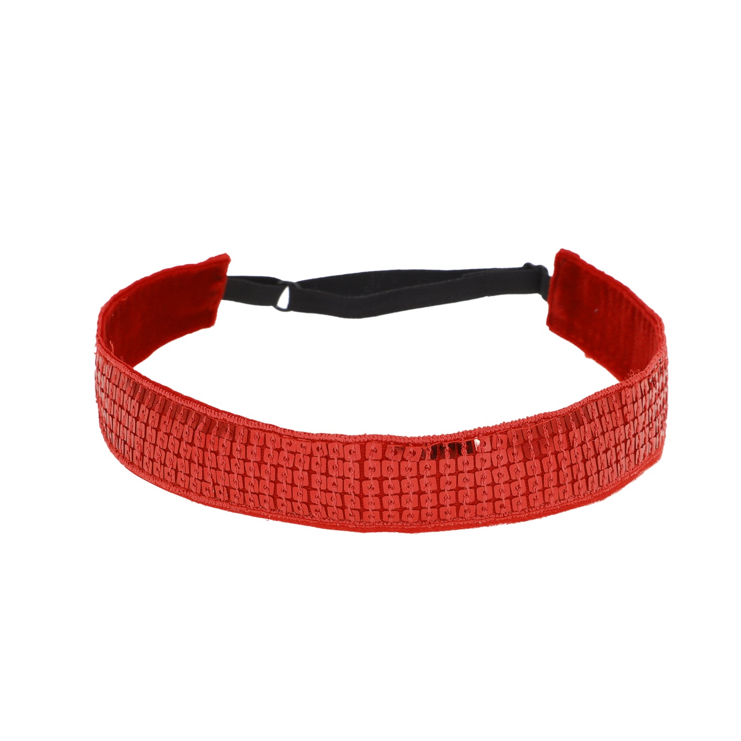 Diademas de lentejuelas ajustables para mujer, color rojo, 1 unidad