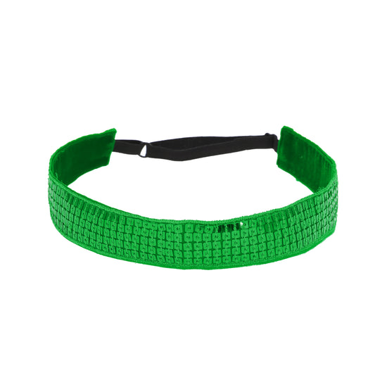 Diademas de lentejuelas ajustables para mujer, color verde, 1 unidad
