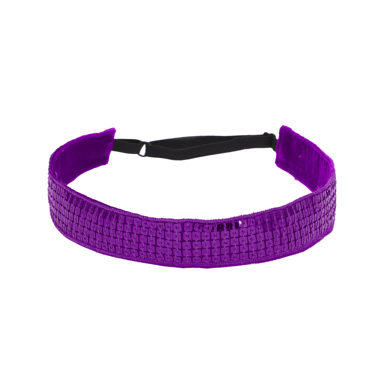Diademas de lentejuelas ajustables para mujer, color morado, 1 unidad