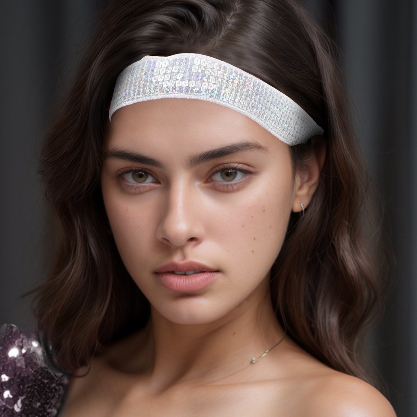 Diademas de lentejuelas ajustables para mujer, coloridas, 1 pieza