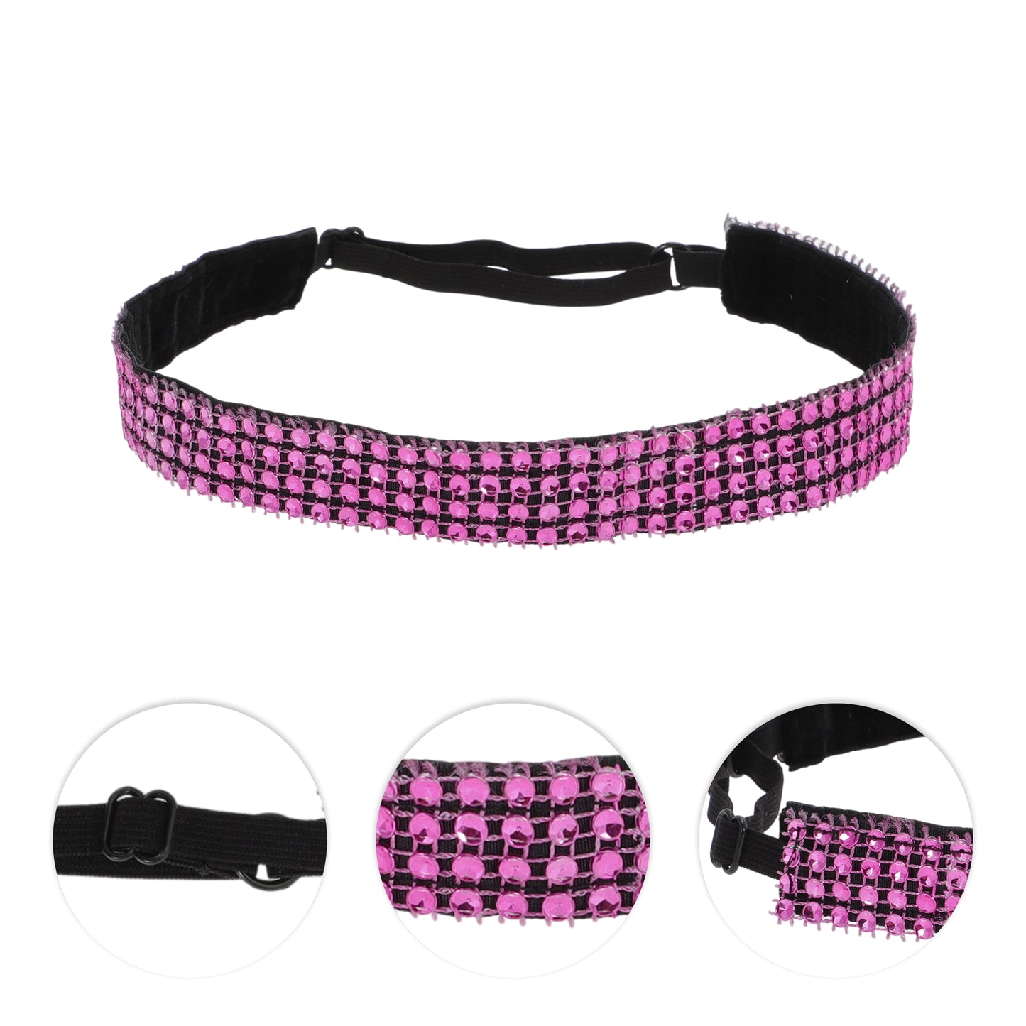 Diademas ajustables con diamantes de imitación para mujer, color rosa, 1 unidad