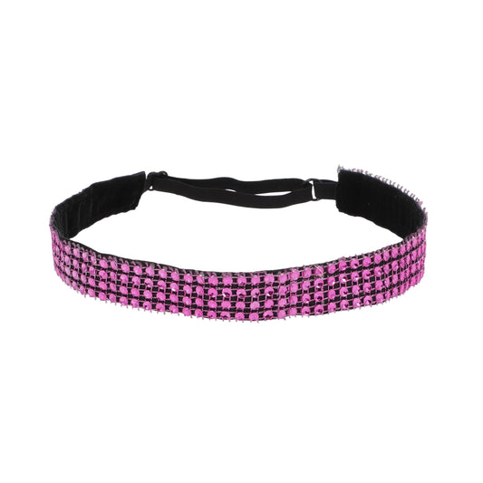 Diademas ajustables con diamantes de imitación para mujer, color rosa, 1 unidad