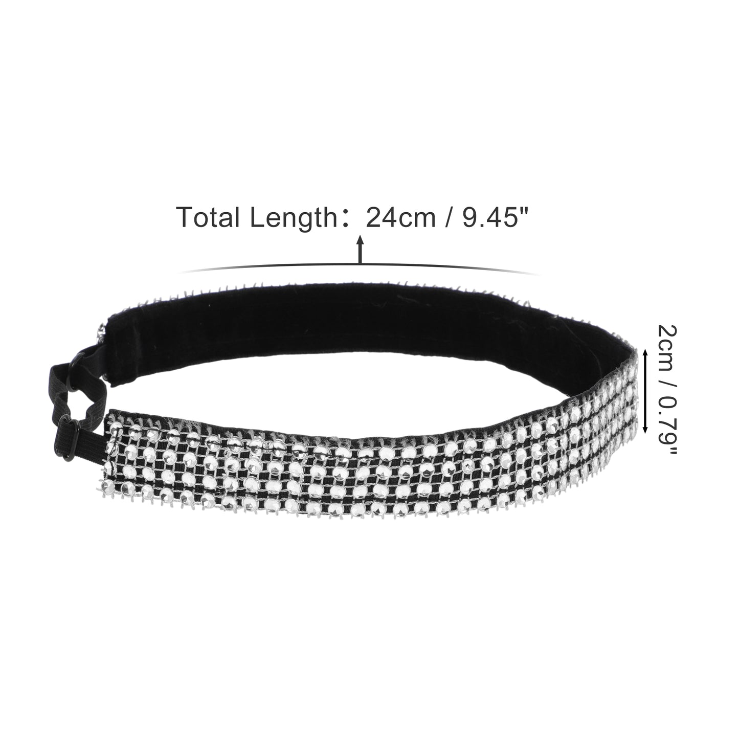 Diademas ajustables con diamantes de imitación para mujer, tono plateado y blanco, 1 unidad
