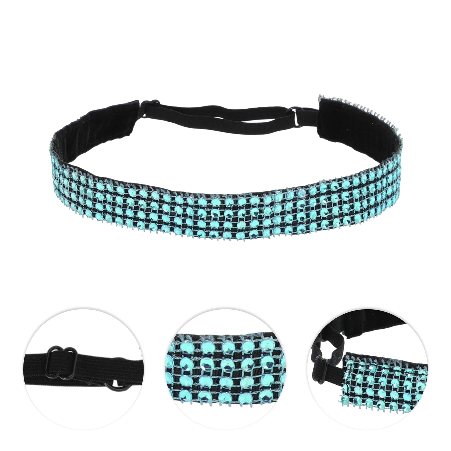 Diademas ajustables con diamantes de imitación para mujer, color azul lago, 1 unidad