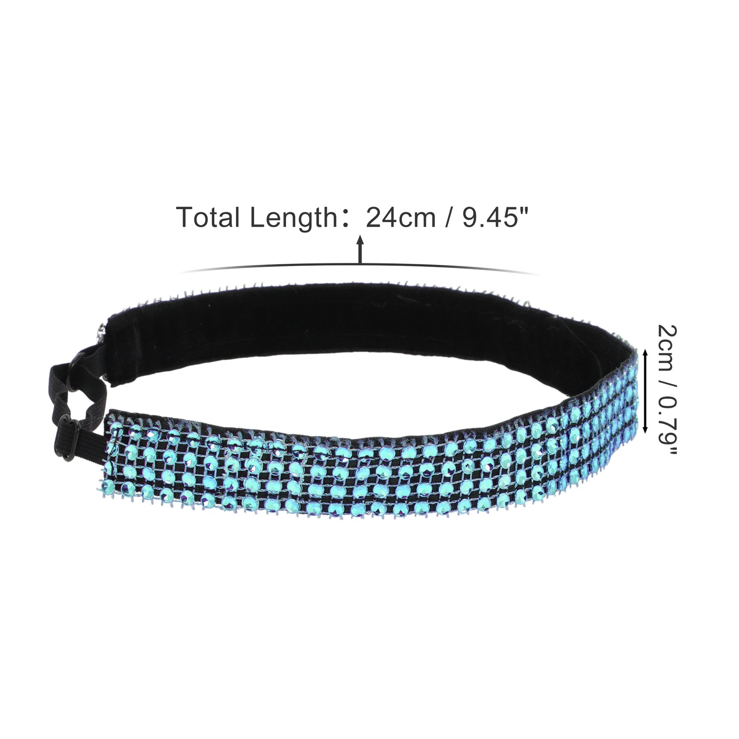 Diademas ajustables con diamantes de imitación para mujer, color azul lago, 1 unidad