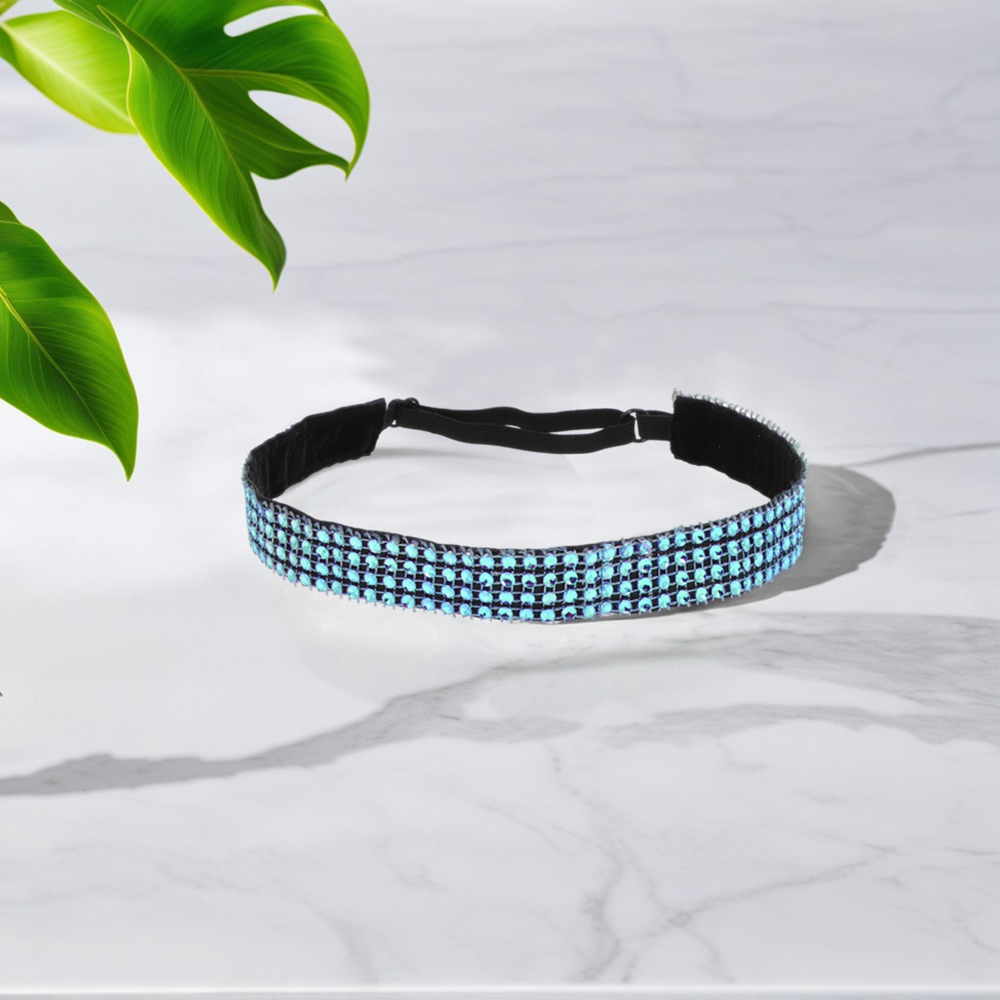 Diademas ajustables con diamantes de imitación para mujer, color azul lago, 1 unidad