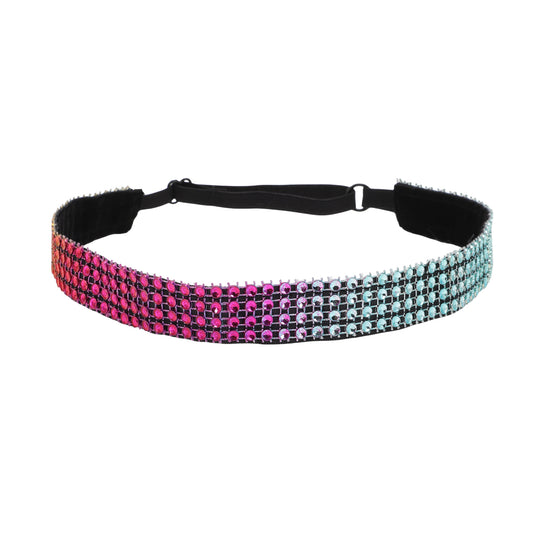 Diademas ajustables con diamantes de imitación para mujer, coloridas, 1 unidad
