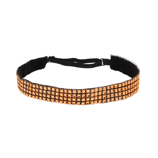 Diademas ajustables con diamantes de imitación para mujer, color naranja, 1 unidad