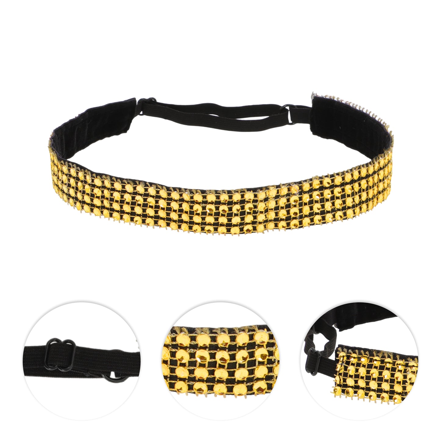Diademas ajustables con diamantes de imitación para mujer, tono dorado, 1 unidad
