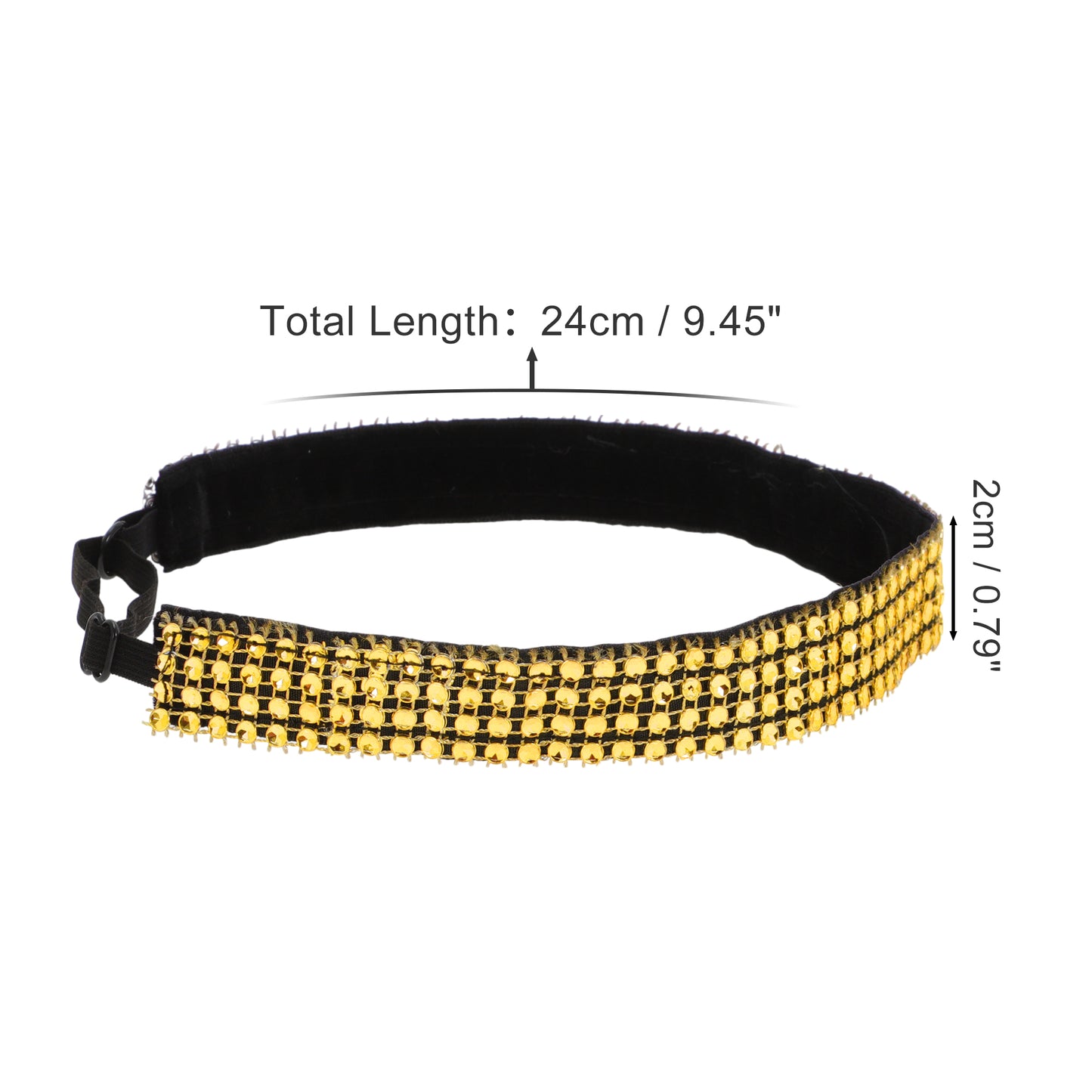 Diademas ajustables con diamantes de imitación para mujer, tono dorado, 1 unidad