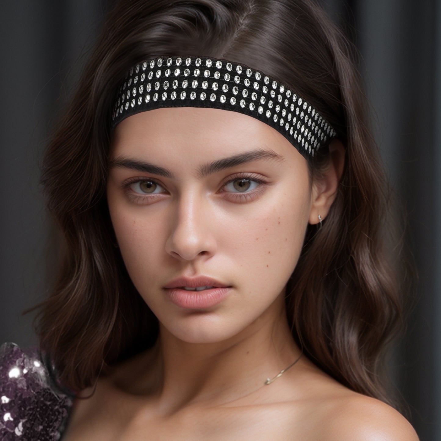 Diademas ajustables con diamantes de imitación para mujer, color blanco, 1 unidad