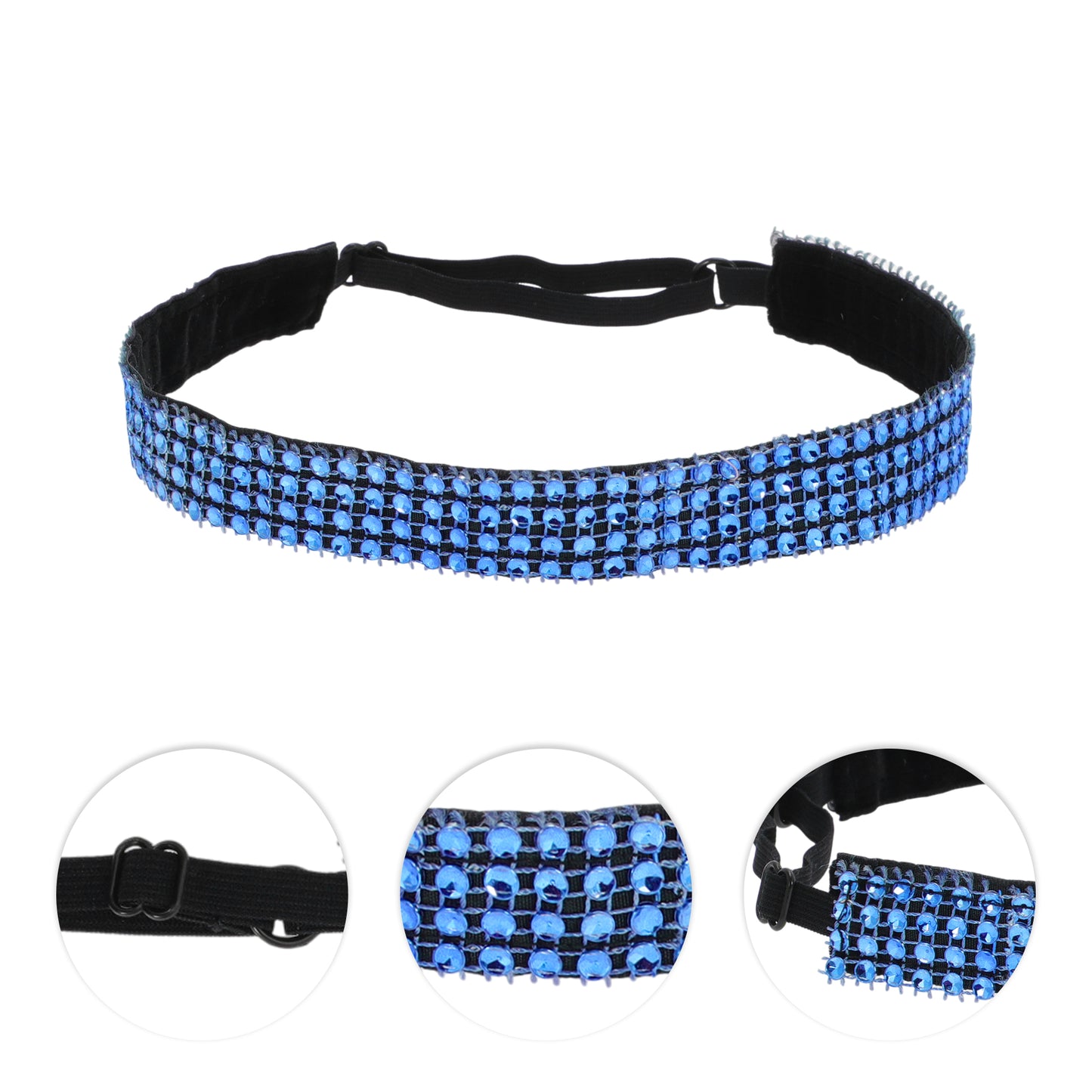 Diademas ajustables con diamantes de imitación para mujer, color azul oscuro, 1 unidad