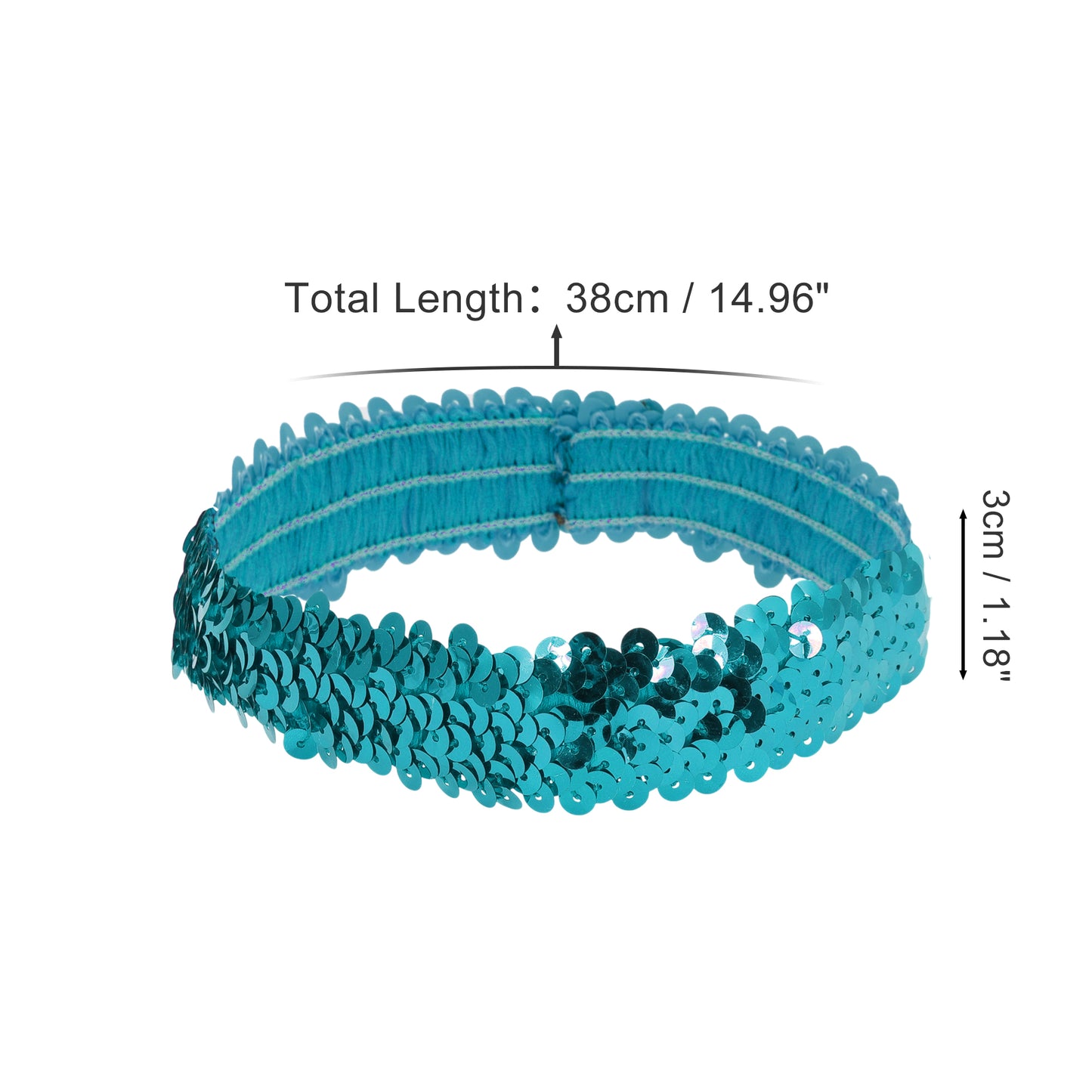 Diademas elásticas con lentejuelas para mujer, color azul, 1 unidad