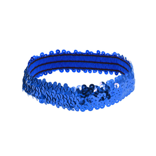 Diademas elásticas con lentejuelas para mujer, color azul oscuro, 1 unidad