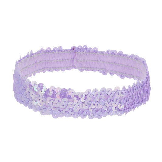 Diademas elásticas con lentejuelas para mujer, color morado oscuro, 1 unidad