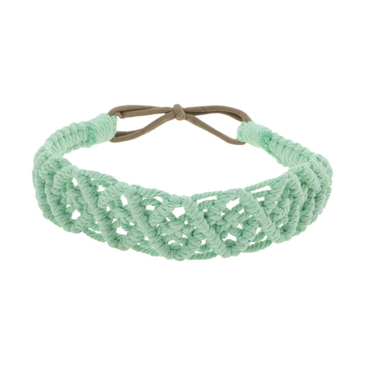 Diademas de rombos tejidas a mano para mujer, color verde, 1 unidad