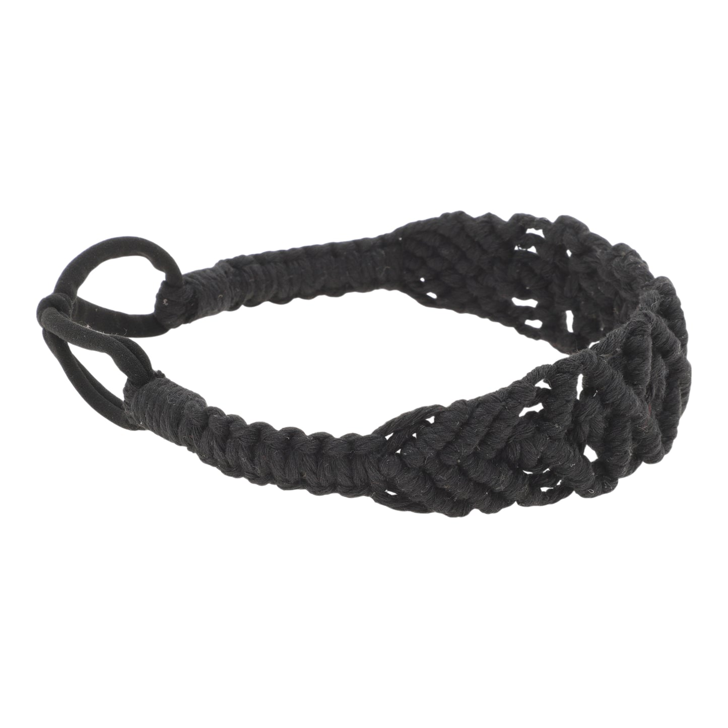 Diademas de rombos tejidas a mano para mujer, color negro, 1 unidad