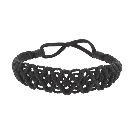 Diademas de rombos tejidas a mano para mujer, color negro, 1 unidad