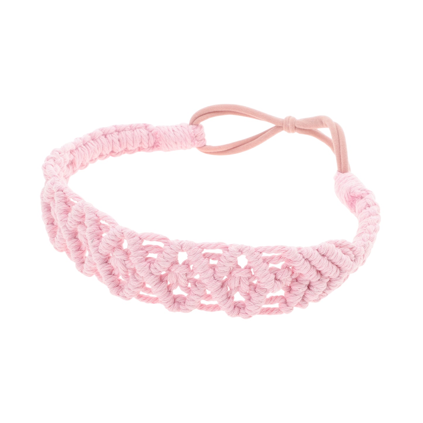 Diademas de rombos tejidas a mano para mujer, color rosa, 1 unidad