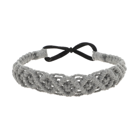 Diademas de rombos tejidas a mano para mujer, color gris oscuro, 1 unidad
