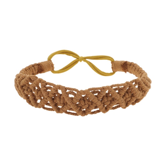 Diademas de rombos tejidas a mano para mujer, color caramelo, 1 unidad