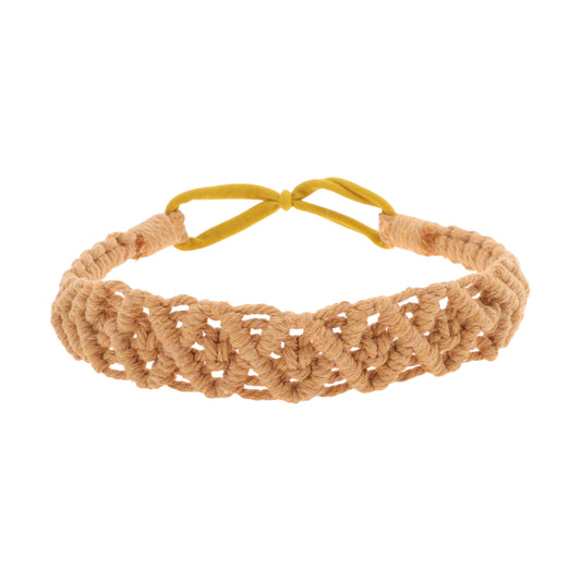 Diademas de rombos tejidas a mano para mujer, color marrón, 1 unidad