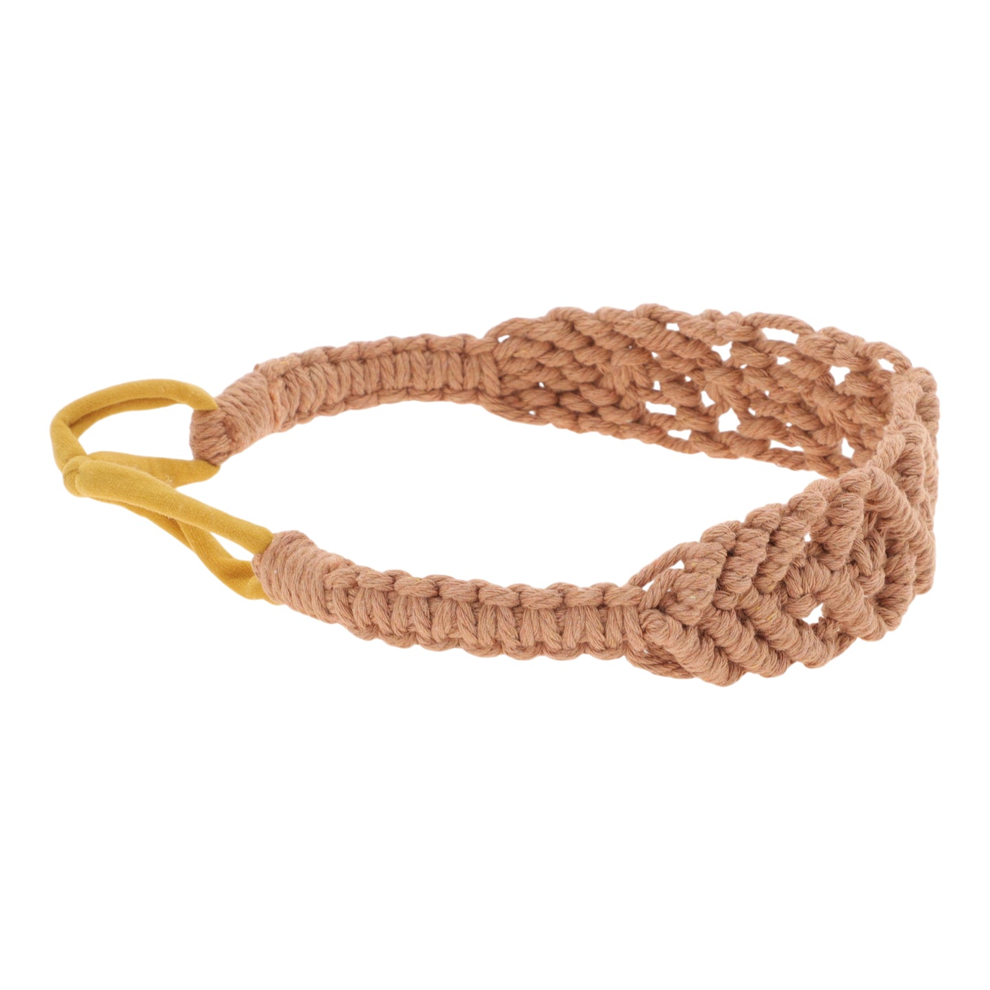 Diademas de rombos tejidas a mano para mujer, color rosa y marrón, 1 unidad