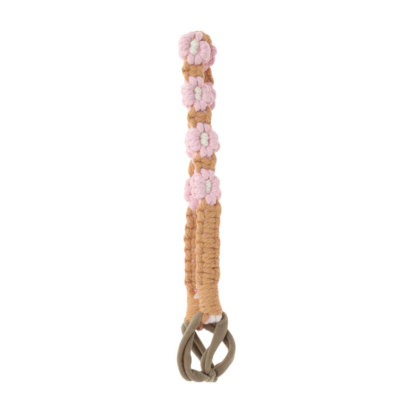 Hand-woven Stretch Headbands for Women Pink Light Brown 1 Pc