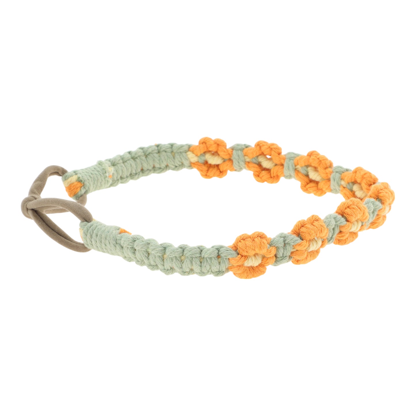 Hand-woven Stretch Headbands for Women Orange Green 1 Pc