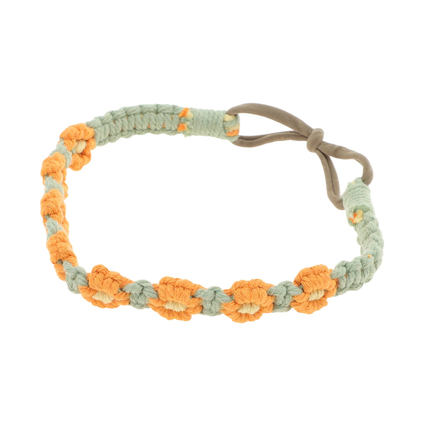 Hand-woven Stretch Headbands for Women Orange Green 1 Pc
