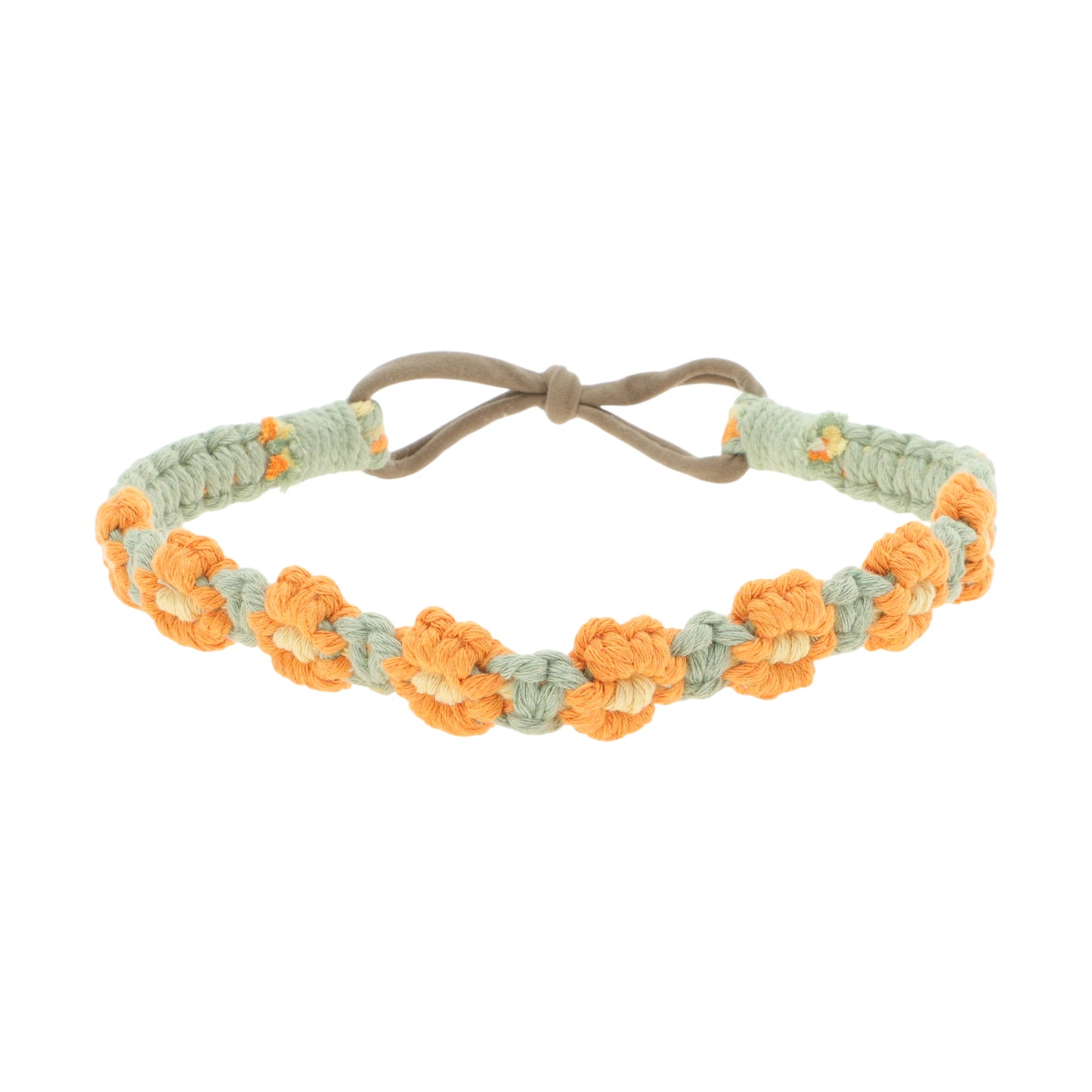 Hand-woven Stretch Headbands for Women Orange Green 1 Pc