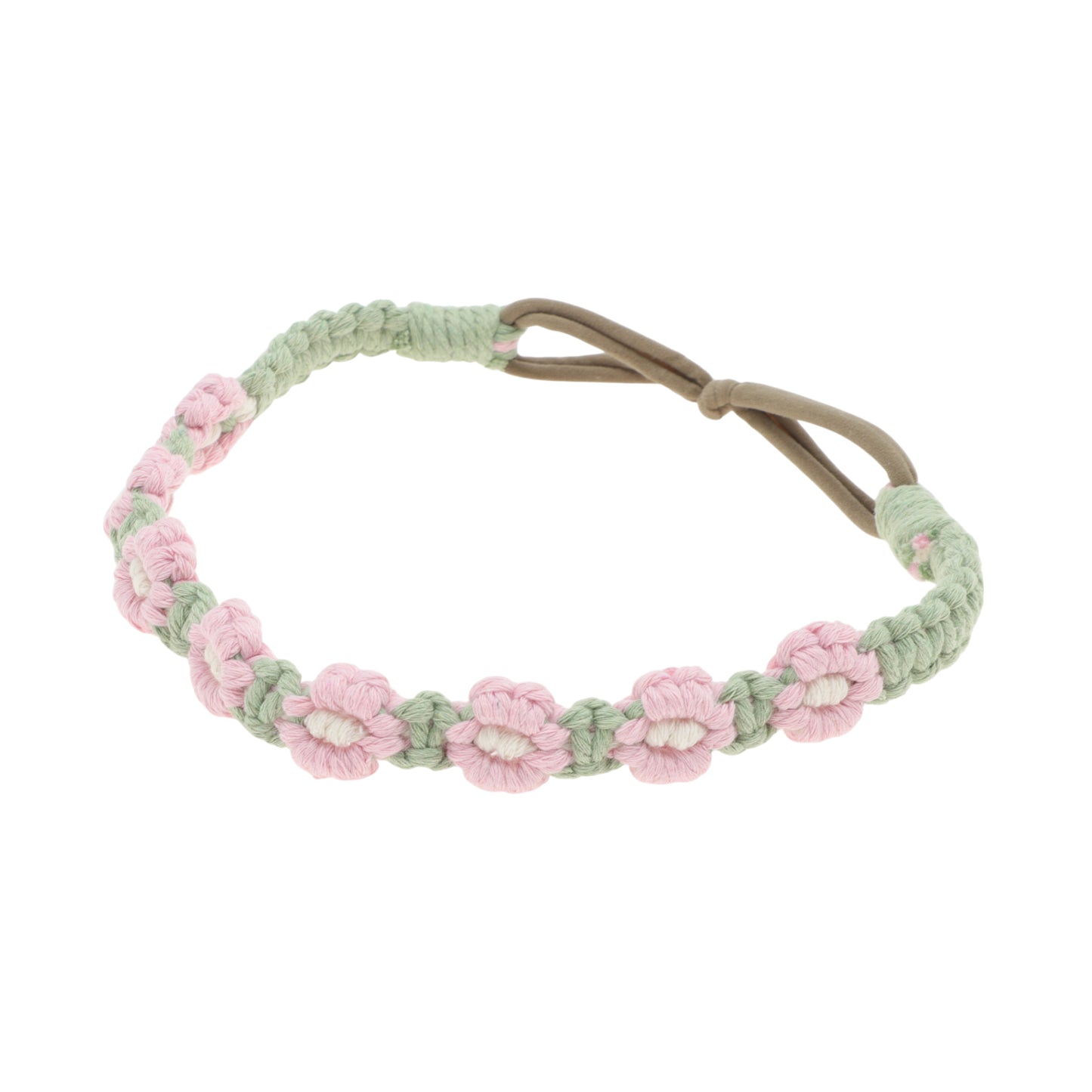 Hand-woven Stretch Headbands for Women Pink Green 1 Pc