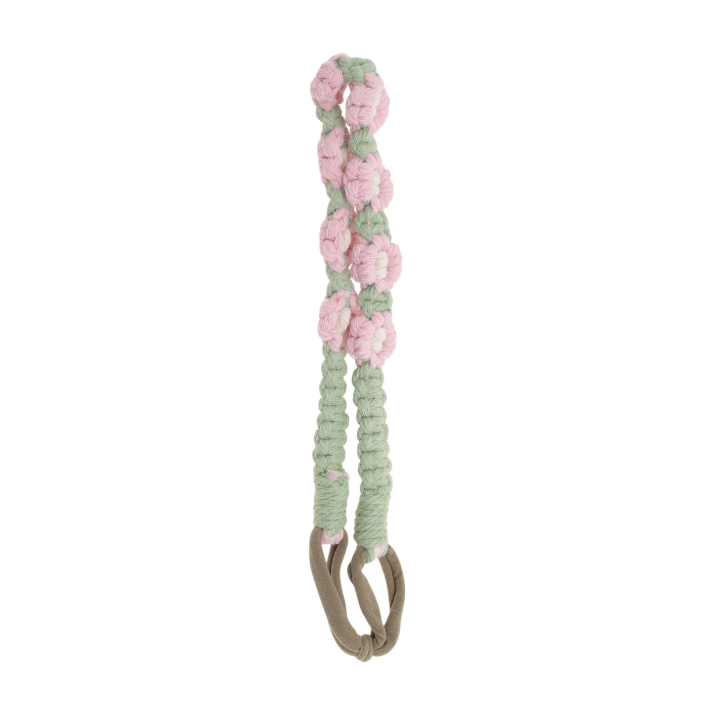 Hand-woven Stretch Headbands for Women Pink Green 1 Pc