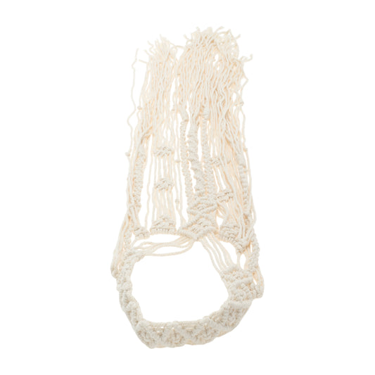 Diademas largas con borlas tejidas a mano para mujer, 80 cm, color beige, 1 unidad
