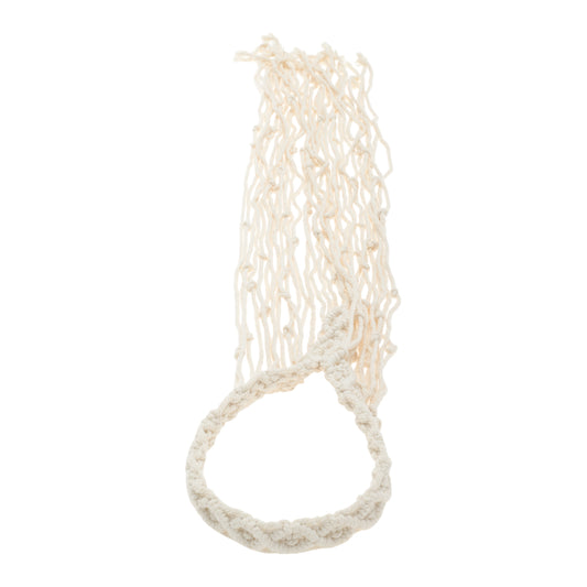 Diademas largas con borlas tejidas a mano para mujer, 27,56", color beige, 1 unidad