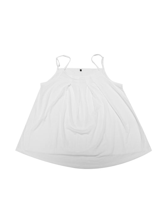 Women Plus Size Cami Adjustable Strap Elegant Basic Pleated Camisole Sleeveless Tank Top