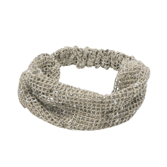 Diadema de encaje ancha elástica para mujer color caqui 1 pieza