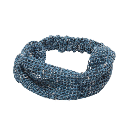 Diadema de encaje elástica ancha para mujer, color azul, 1 unidad