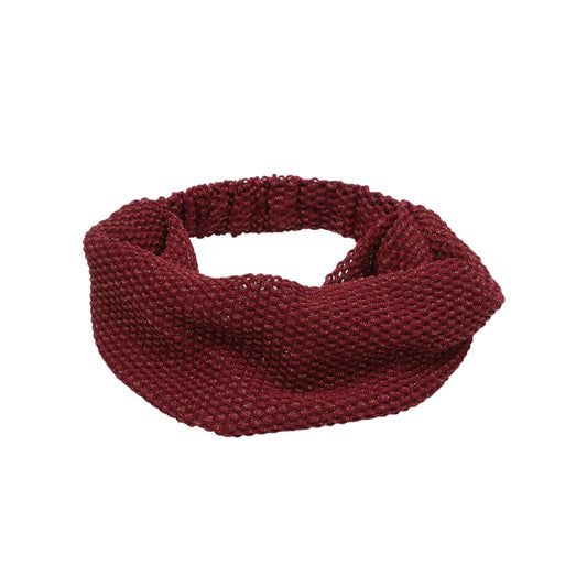 Diadema ancha de pata de gallo para mujer, color rojo vino, 1 unidad