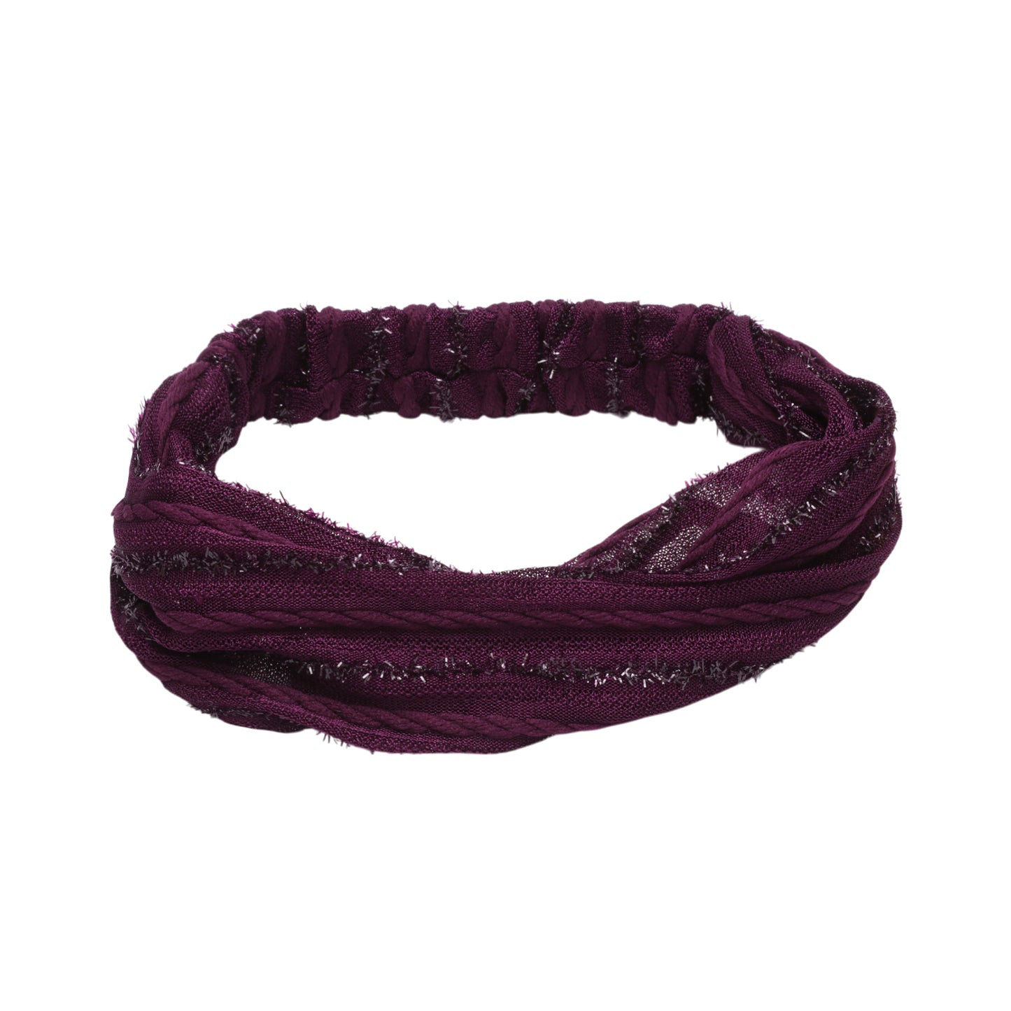 Stripes Vintage Wide Headband for Women Dark Purple 1 Pc